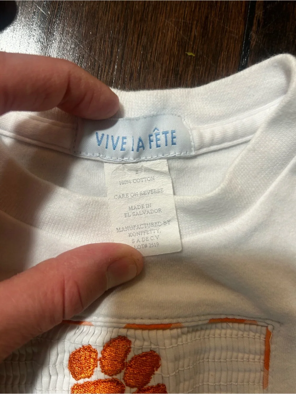Vive La Fete Toddler Boy Smocked Clemson Paw Tee - 2T